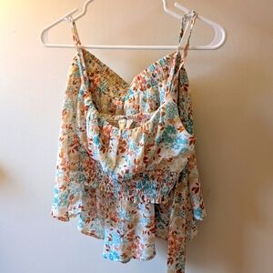 Never wore. Floral Print Sleeveless Top plus skirt set